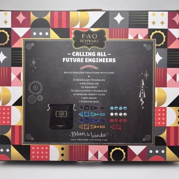 Magnetic Tile Set Primay 40pc FAO Schwarz - Picture 2 of 4